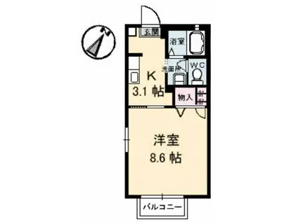 シャーメゾン坂井町(1K/1階)の間取り写真