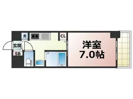 レジデンス大阪城前(1K/5階)の間取り写真