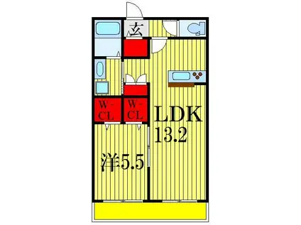 エスポワール芝山(1LDK/3階)の間取り写真