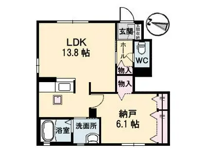 グランドール壱番館(ワンルーム/1階)の間取り写真