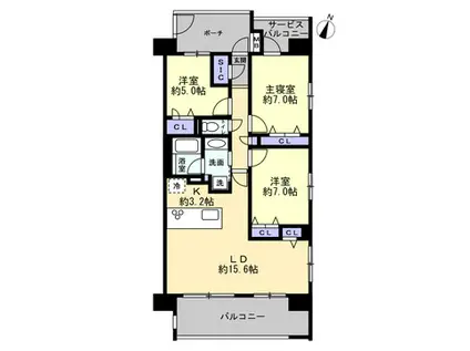 ライフレビュー相武台(4LDK/5階)の間取り写真