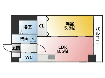 CASA LUCIA(1LDK/6階)の間取り写真
