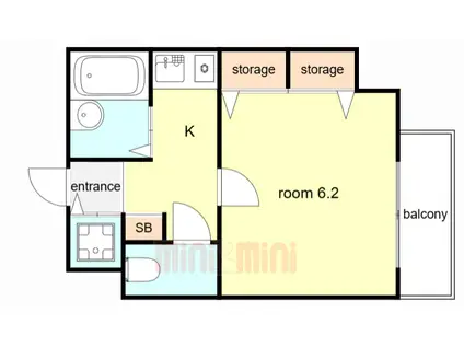 パラシオ塚本III(1K/3階)の間取り写真