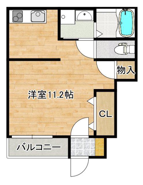 エスポワールT VIII(ワンルーム/1階)の間取り写真