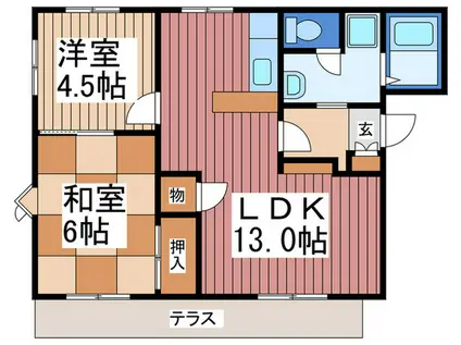 フレグランス友A(2LDK/1階)の間取り写真