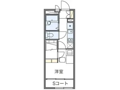 レオパレス富(1K/1階)の間取り写真