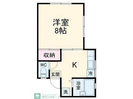 サンペア(1K/1階)の間取り写真