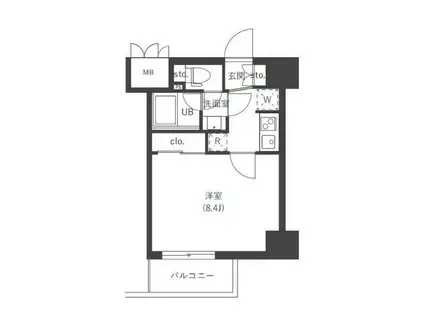 木場レジデンス壱番館(1K/5階)の間取り写真