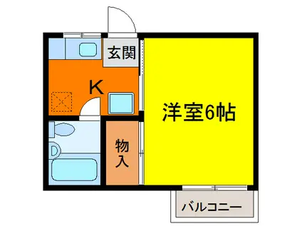 ビレッジあせび(1K/1階)の間取り写真