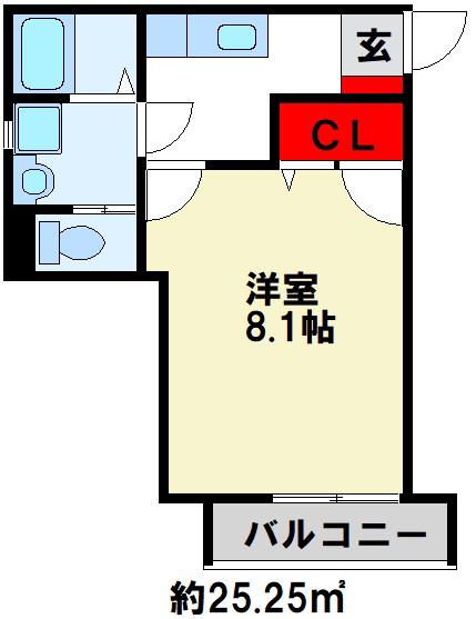 リブレア朝倉街道駅前(1K/1階)の間取り写真