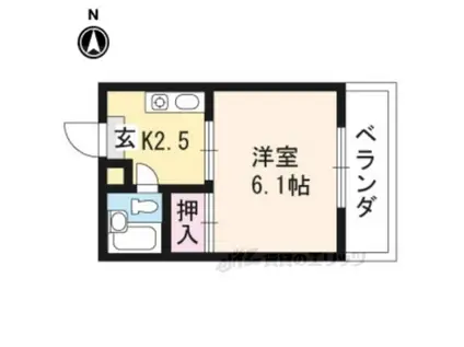 シャン北白川(1K/2階)の間取り写真