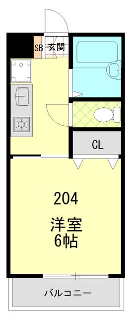 プレジール(1K/2階)の間取り写真