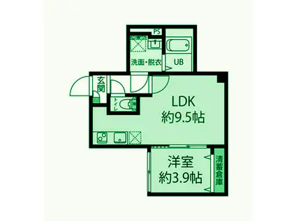 メグロエッジ(1LDK/1階)の間取り写真