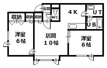 MS HOUSE A(2LDK/2階)の間取り写真
