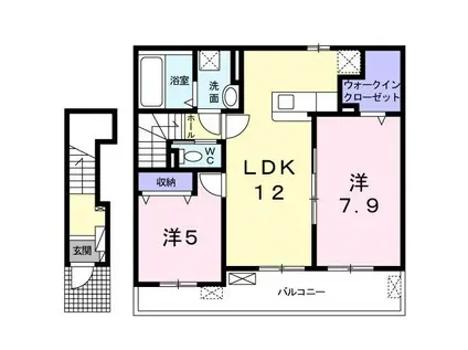 メゾン ド シュシュ ウエスト(2LDK/2階)の間取り写真