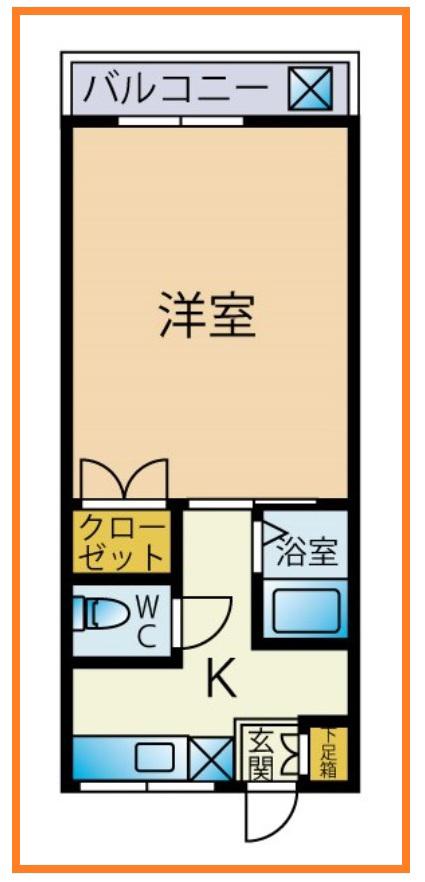 メゾン栄第一(1K/2階)の間取り写真