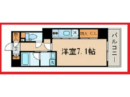 ボヌールティーワイ(ワンルーム/7階)の間取り写真