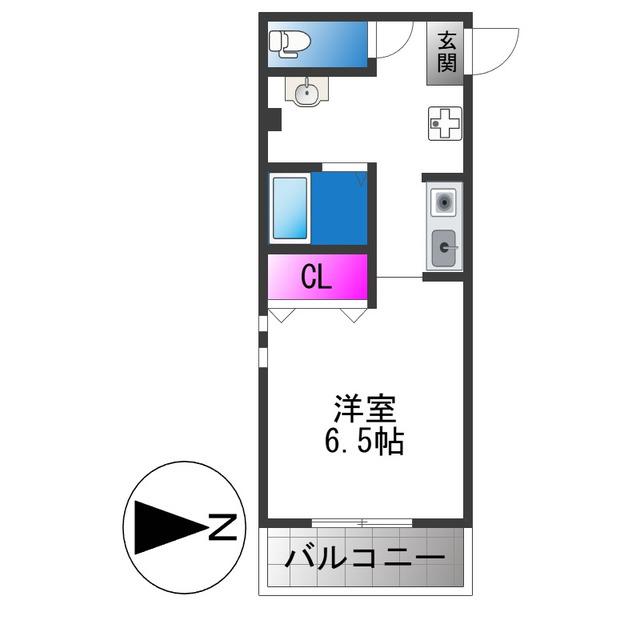COURT GIN(1K/3階)の間取り写真
