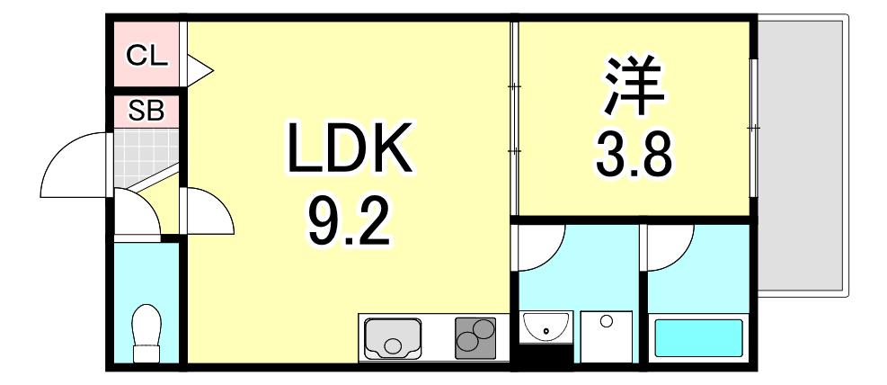 D PORTA ALOGGIO(1LDK/2階)の間取り写真