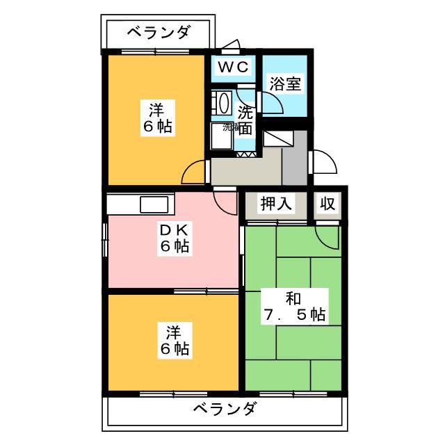 アドラシオン(3DK/3階)の間取り写真