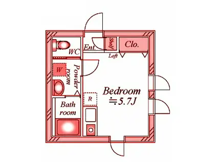 ソフィアアーク(ワンルーム/2階)の間取り写真