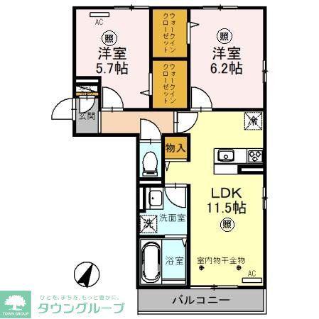 ファミリア.T(2LDK/3階)の間取り写真