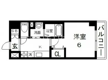 オズレジデンス今里ノース(1K/9階)の間取り写真