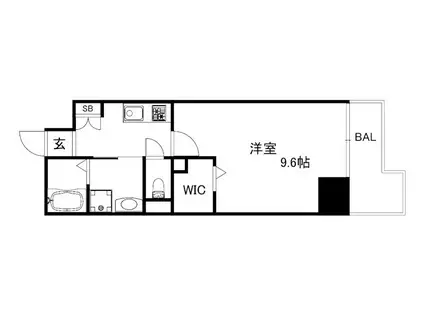 セオリー神戸ドミール(1K/4階)の間取り写真
