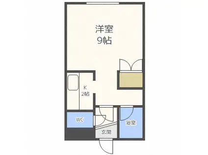 クィーンズコート南郷(1K/3階)の間取り写真