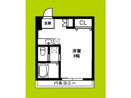 ハイムリバーサイド(ワンルーム/4階)の間取り写真