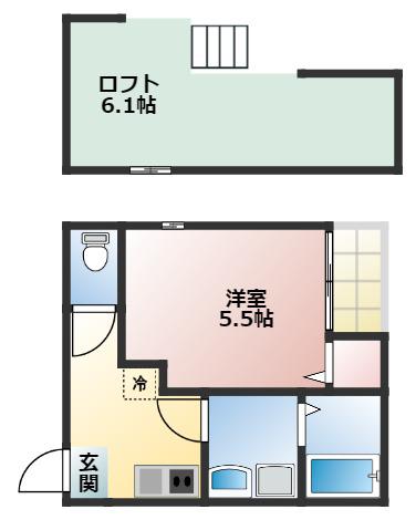 LA LUCE桜本町(1SK/1階)の間取り写真