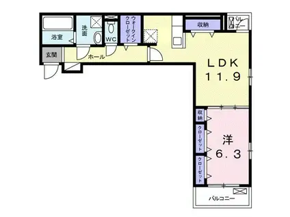 レガーロ(1LDK/3階)の間取り写真