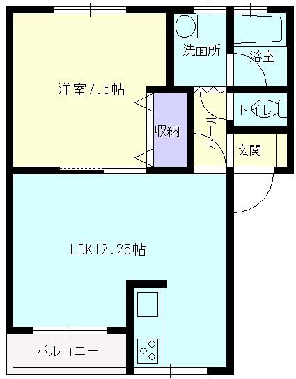 エターナル21(1LDK/1階)の間取り写真