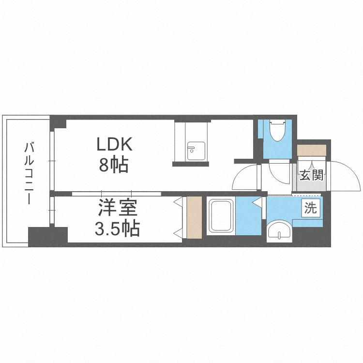 スワンズシティ新大阪ヴィーヴォ(1LDK/11階)の間取り写真