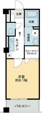 ボヌールピエス(1K/2階)の間取り写真