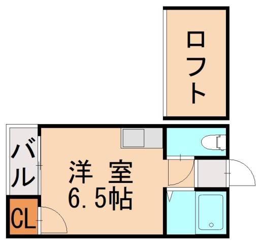 マキシム名島(ワンルーム/2階)の間取り写真