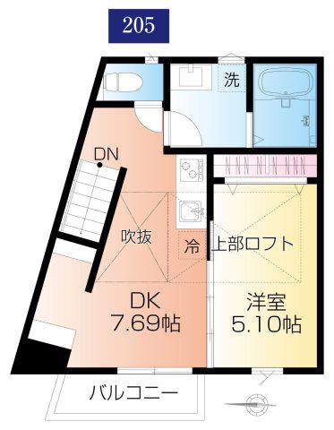 CSGARDEN等々力(1DK/2階)の間取り写真