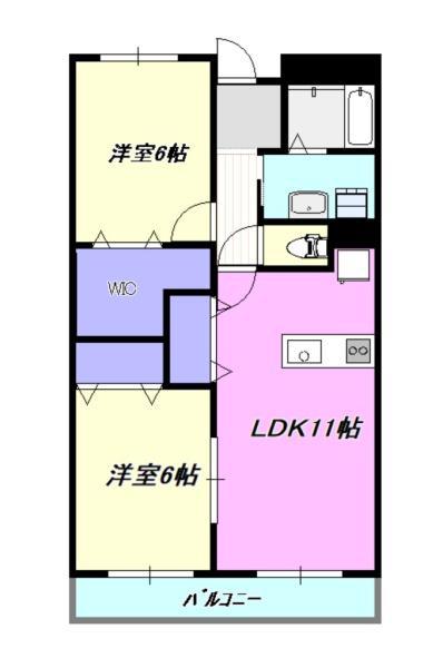 CHARMANT湘南(2LDK/1階)の間取り写真