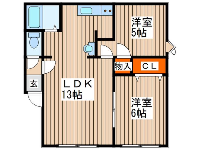 シャルム822(2LDK/2階)の間取り写真