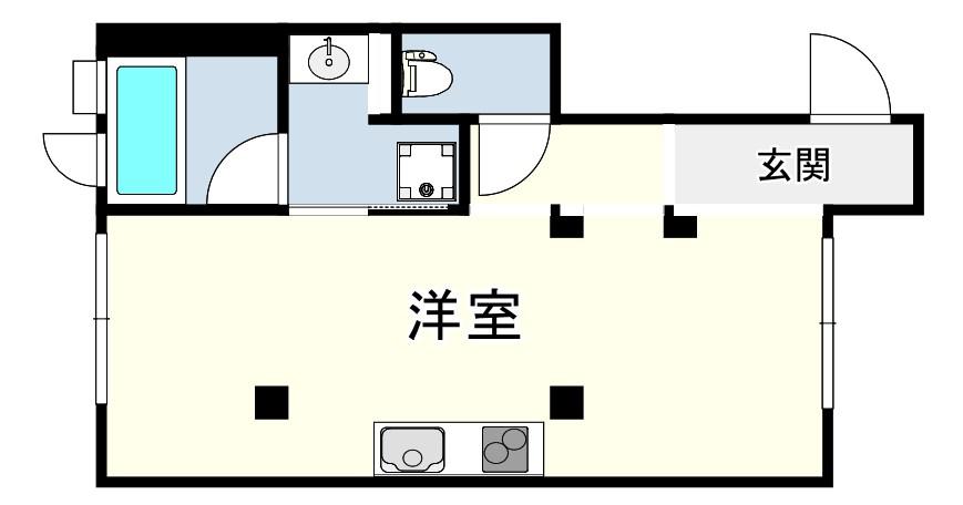 FOR NEST 旭が丘(ワンルーム/1階)の間取り写真