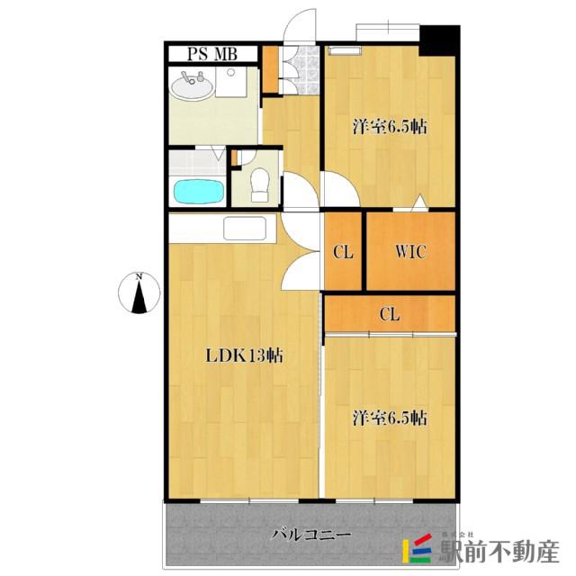 グリーンキャッスル(2LDK/5階)の間取り写真