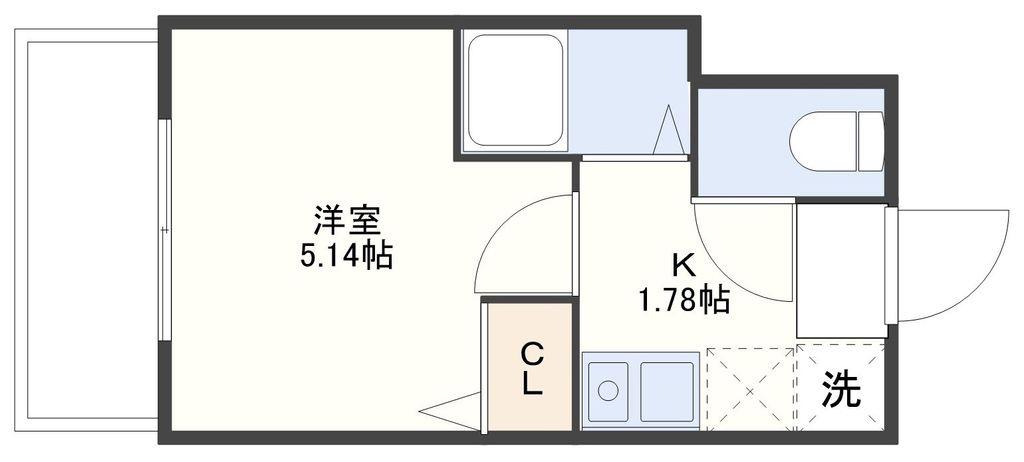 S-FORT長崎興善町(1K/11階)の間取り写真