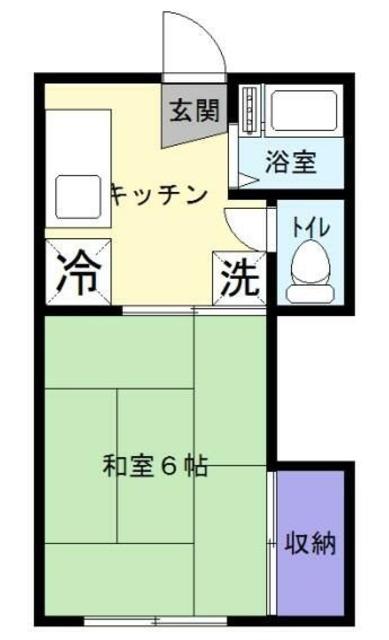 都ハイム(1K/2階)の間取り写真