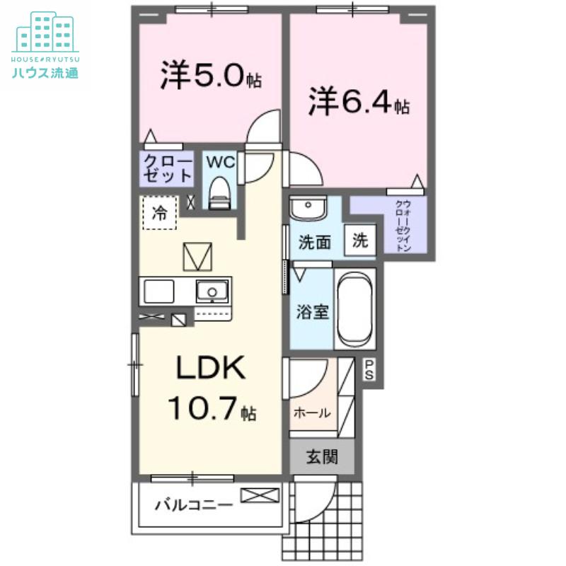 ビエント デ ルイ(2LDK/1階)の間取り写真