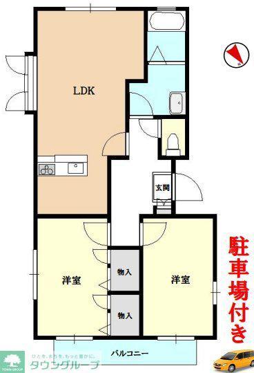 セフィーラK(2LDK/2階)の間取り写真