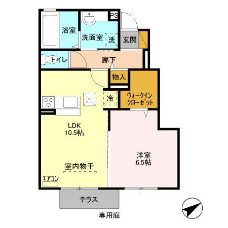 フォーゲルテラス グリューン IV(1LDK/1階)の間取り写真