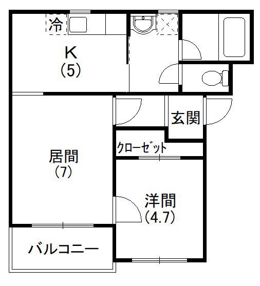 コンフォードIII(1LDK/2階)の間取り写真