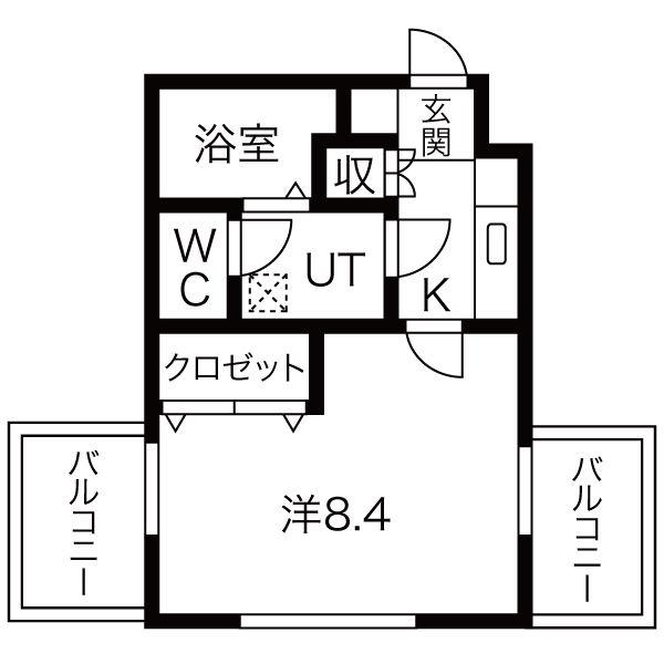 シティライフ上社(1K/4階)の間取り写真