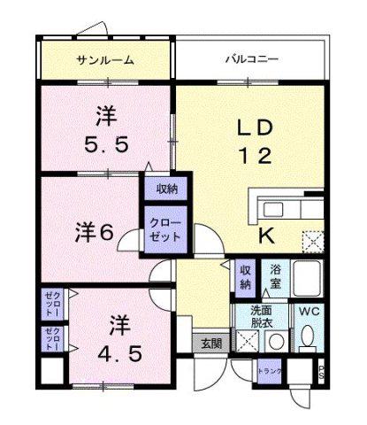 パールヒルズ入江町(3LDK/7階)の間取り写真