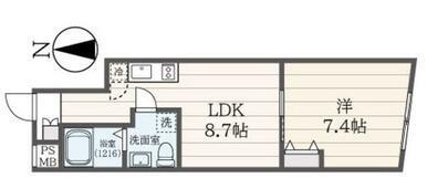 A LATO 西大井(1LDK/1階)の間取り写真